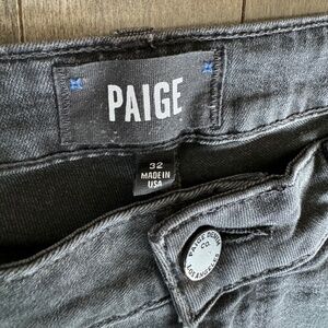 PAIGE Denim Verdugo distressed ankle black jeans Women's 32